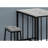 Dining Set, 3Pcs Set, Counter Height, 36" Rectangular, Small, Kitchen, Grey Laminate, Black Metal, Contemporary, Modern