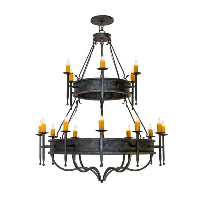 Lustre étagé de style bougie à 18 lumières Marta