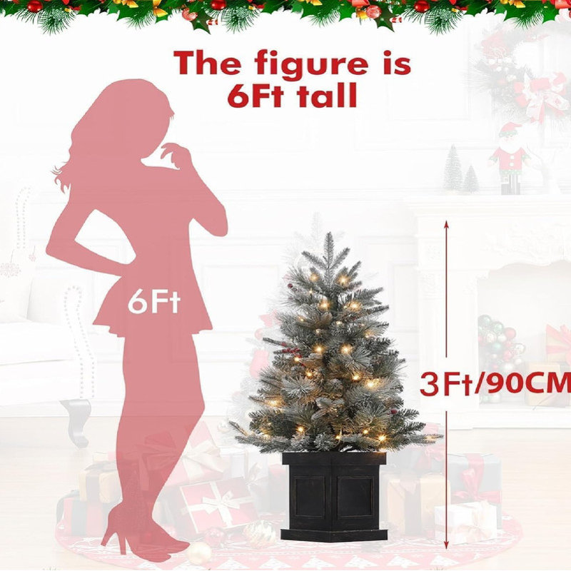 3' H Lighted Artificial Christmas Tree