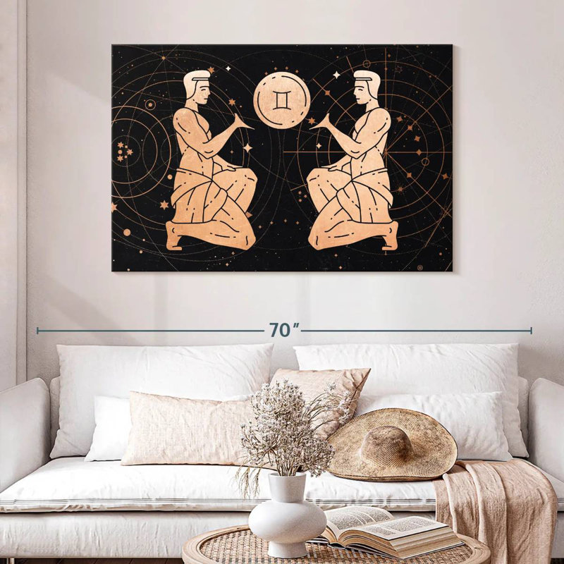 Signe du zodiaque Adella Gemini, H 32 po x l 48 po