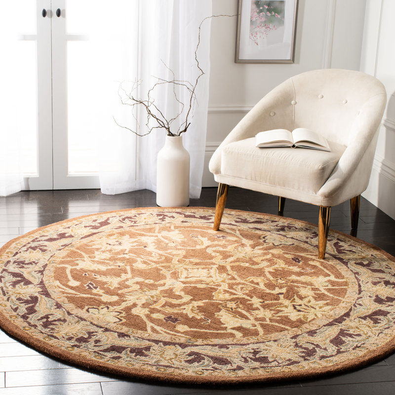 Tapis oriental touffeté à la main Tingley, Rond 6 pi