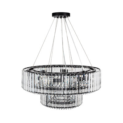 Theresa 12-Light Double-Tier Triangle Crystal Chandelier
