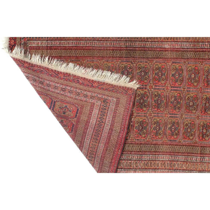 Canvello Antique Afghan Tekkeh Rug - 4'4" X 5'7"