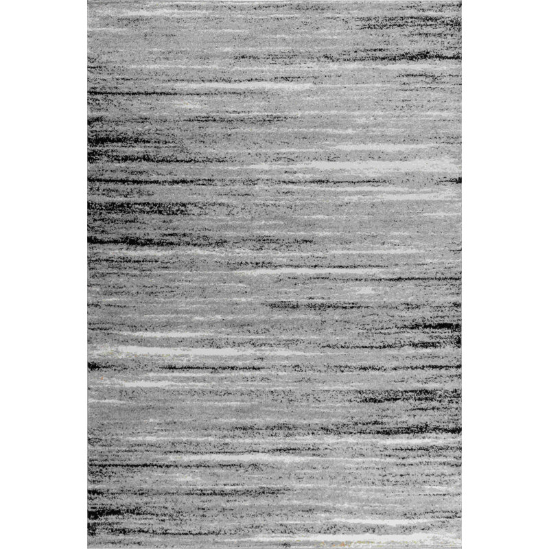 Rug Branch Sahra 8' x 11' (7'10" x 10'10") Grey/Black Abstract Indoor Area Rug, Contemporary, Low Pile, Stain-Resistant Carpet - Living Room, Bedroom, Dining Room, and Kitchen