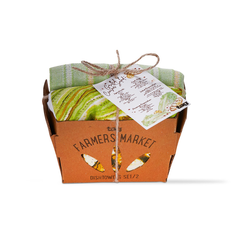 Caesar Salad Dishtowel Set In Crate