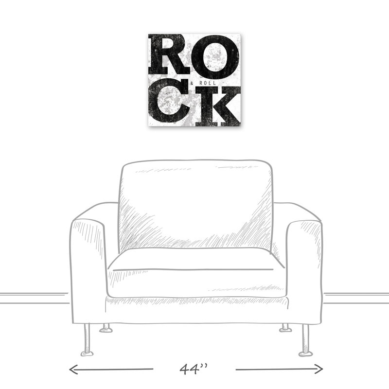 " Rock ", 12" H x 12" W x 1.25" D