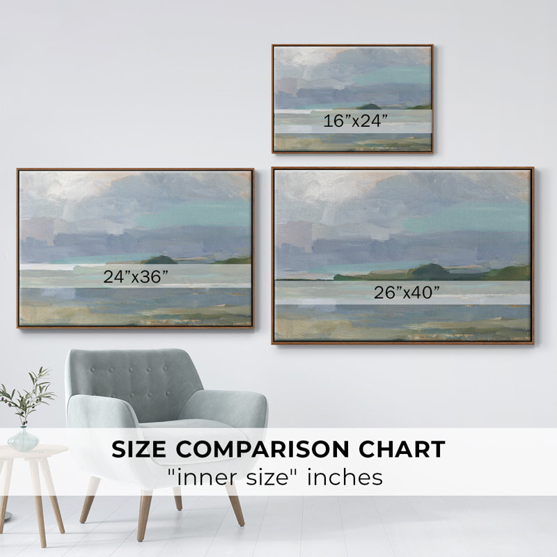 Twilight Vista Study I, reproduction d'art sur toile, H 27 po x l 41 po x P 2 po, Cadre noyer