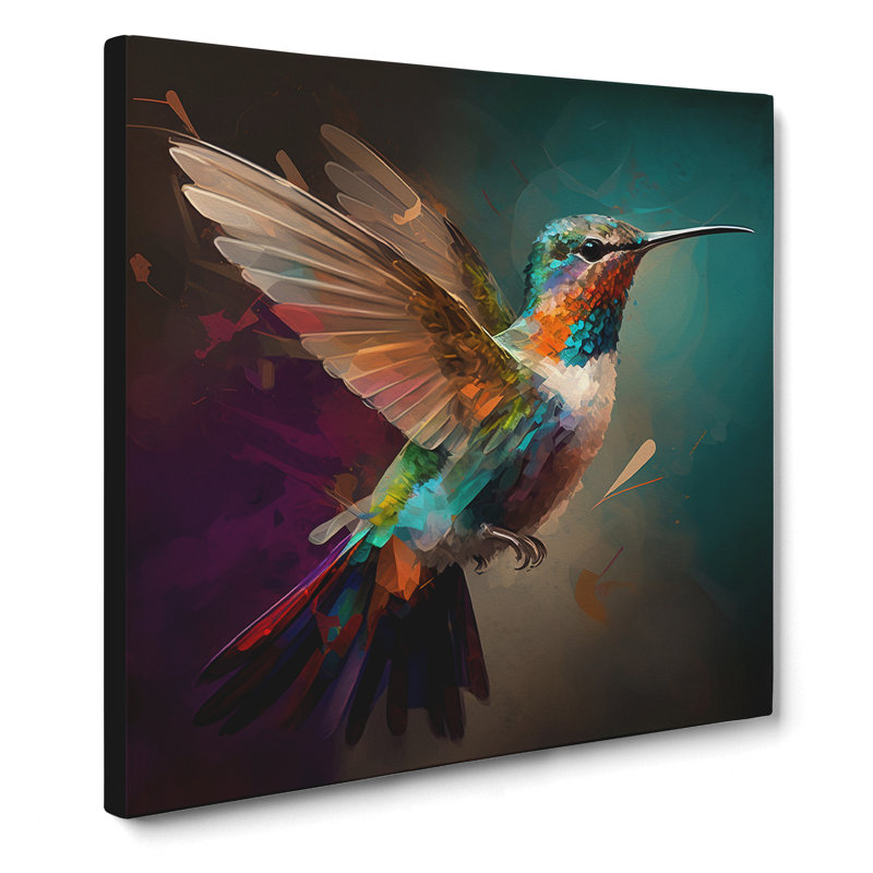 Hummingbird Digital Art - No Frame Print, 50cm H x 50cm W x 3cm D