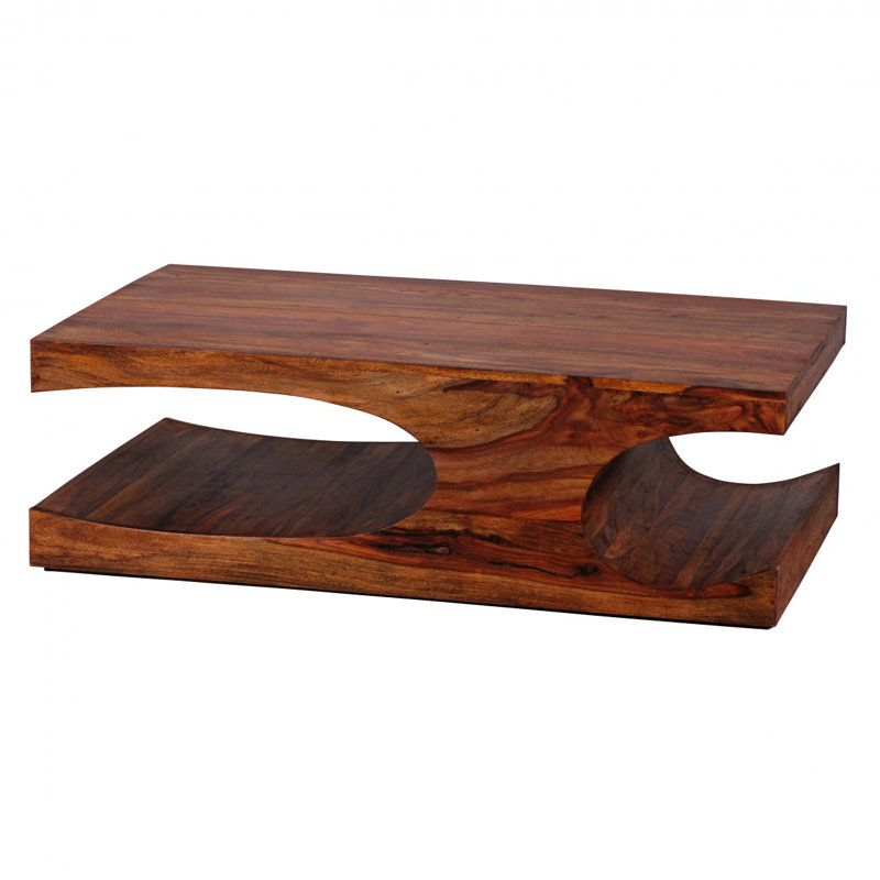 Orrick Solid Wood Solid Coffee Table with Storage, Sheesham