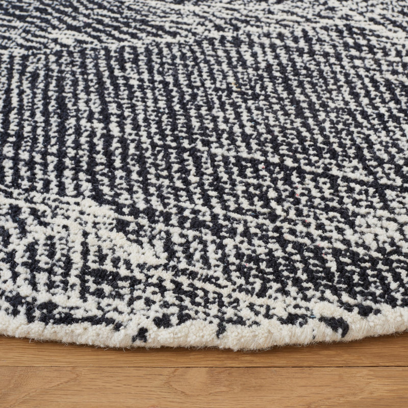 Goines Hand Tufted Indian Wool And Cotton With Latex Abstract Rug, Rectangle 8' x 10'