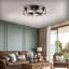 Ventilateur de plafond encastré noir et vert 20 pouces avec lumière et télécommande
