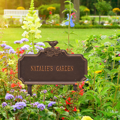 Enseigne de jardin personnalisée 1 ligne chickadee ivy