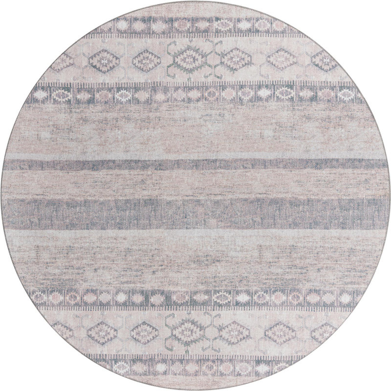 Aucion Chenille Geometric Indoor Rug, Round 7'6"