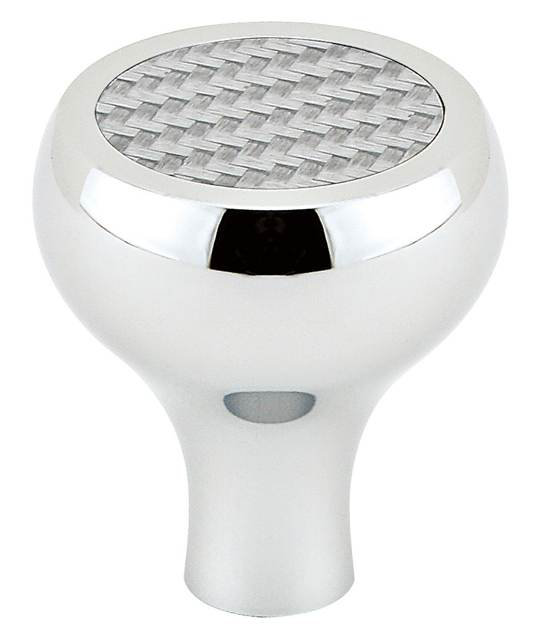 Poignée champignon surdimensionnée de 1 1/4 po de diamètre, H 1,25 po x l 1,25 po x P 1,25 po, Argent / chrome poli