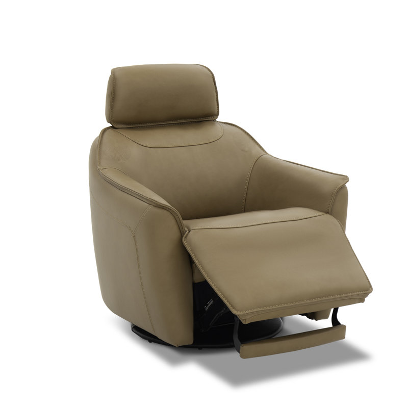 Swivel Accent Chair W/ Power Footrest & Tilt, Tan