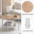 Vintage Brown Round Farmhouse Coffee Table, 2-Tier Storage-572233947-603608885