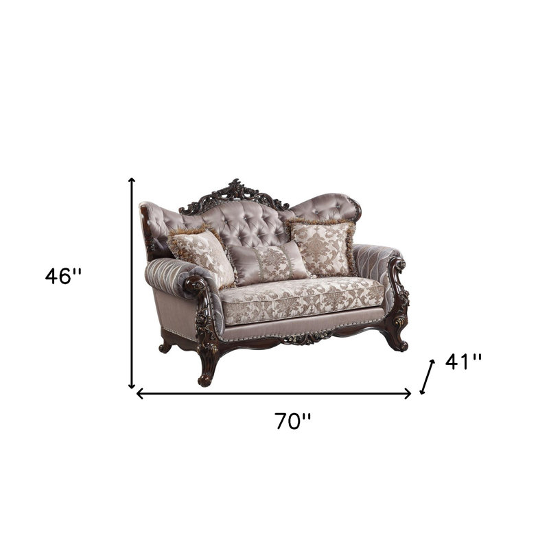 Coussin 70 po rose et brun avec coussins décoratifs