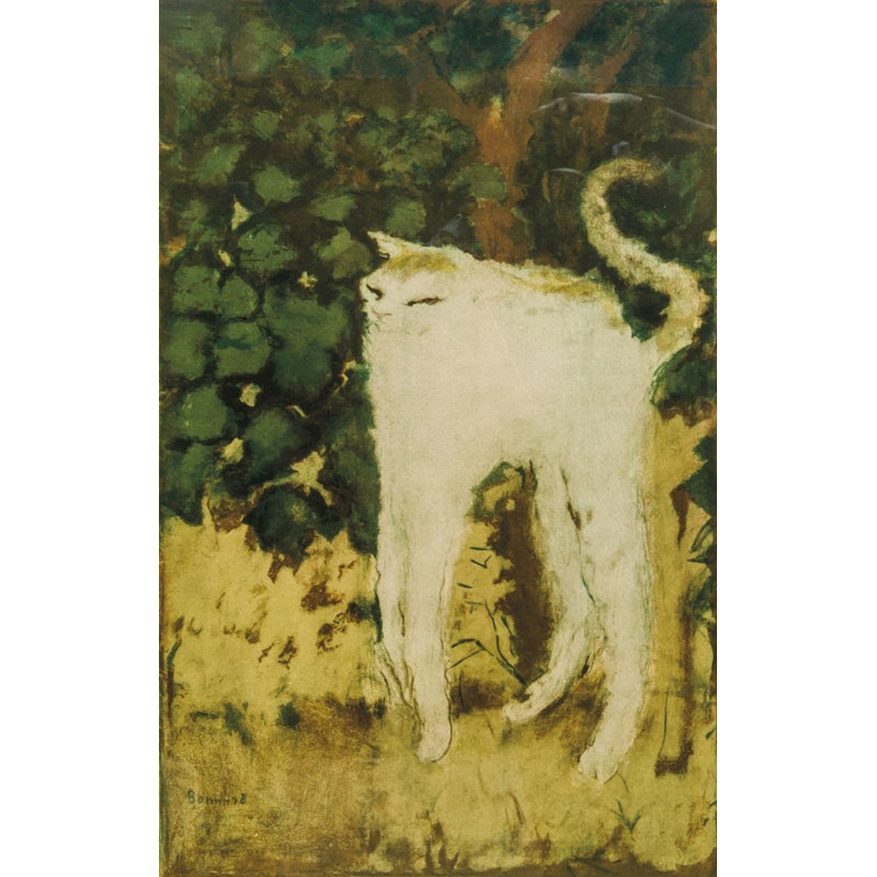 Le chat blanc, H 18 po x l 11 po