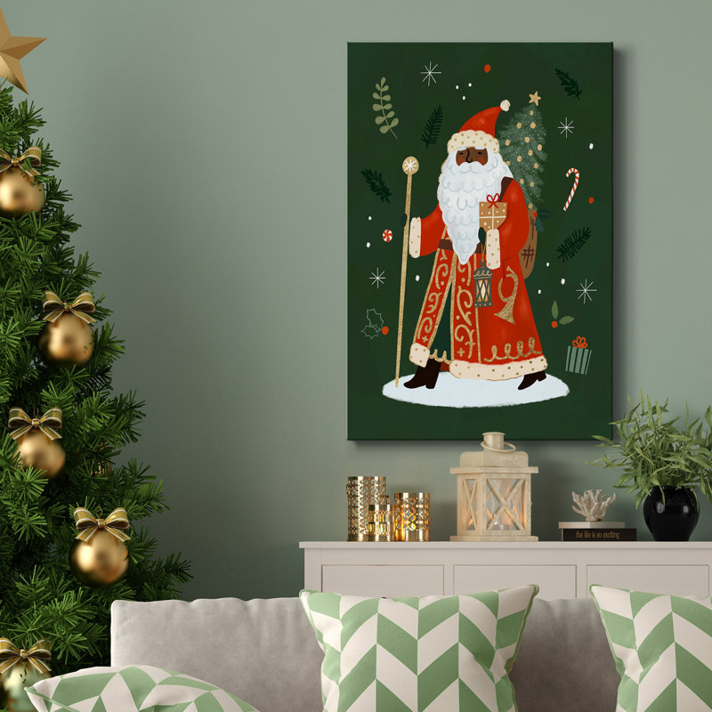 «Little St. Nick II», toile tendue avec châssis de qualité supérieure - prête à être accrochée, H 40 po x l 30 po x P 1 po