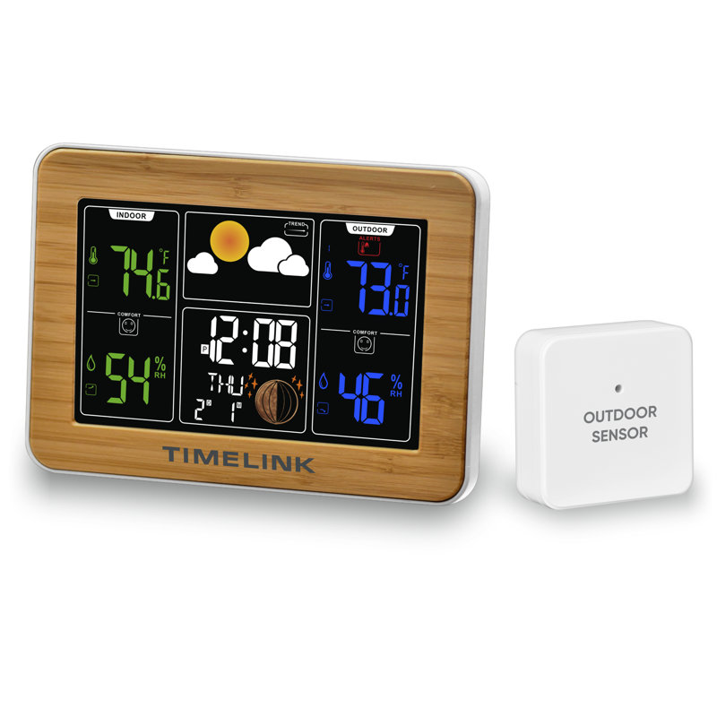 BAMBOO WEATHER STATION W/ TIME DISPLAY