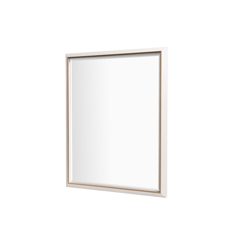 Berton Wood Wall Mirror, White
