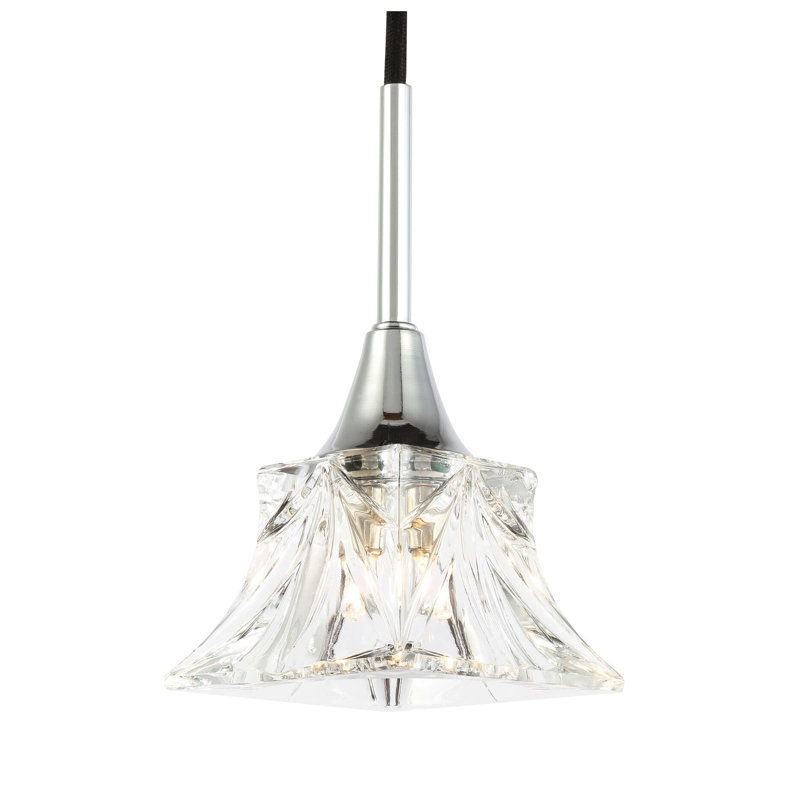 Luminaire suspendu géométrique 1 lumières unique Angeline, Chrome / Bronze