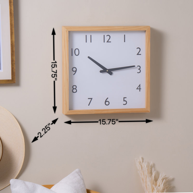 Apia 15.75'' Solid + Manufactured Wood Wall Clock