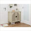 Armoires, armoire de rangement en rotin d'ingénierie à 2 portes avec tablettes réglables | Beige | Scandinave