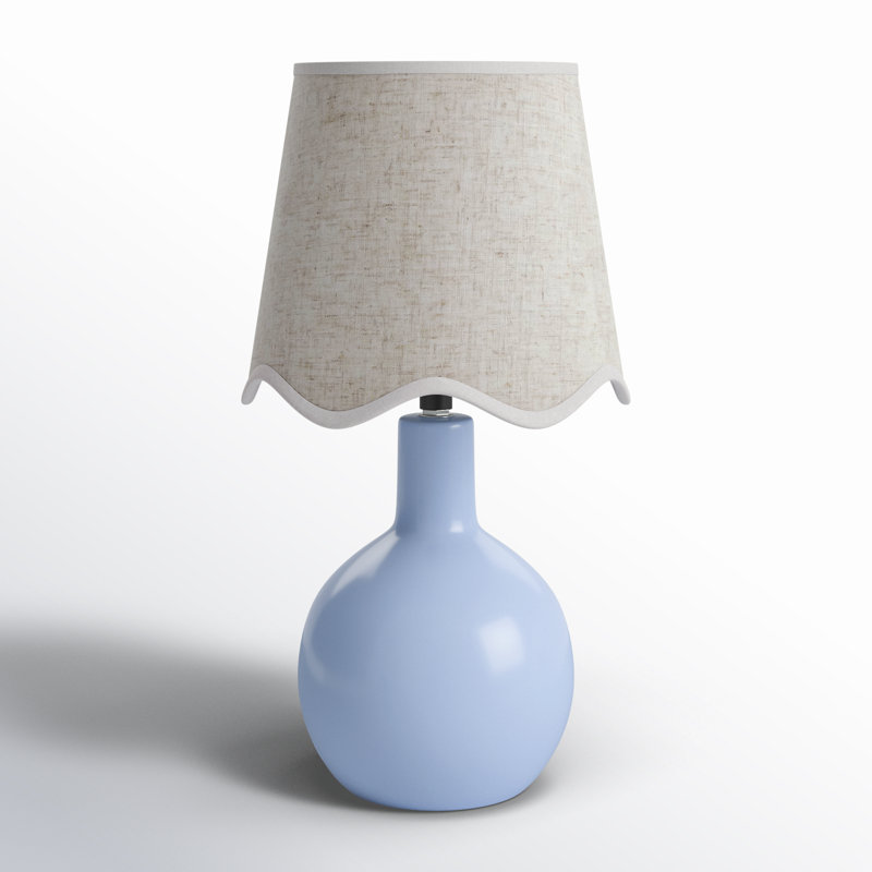 Lampe de table Maura, Bleu, Beige, H 15 po x l 9 po x P 9 po