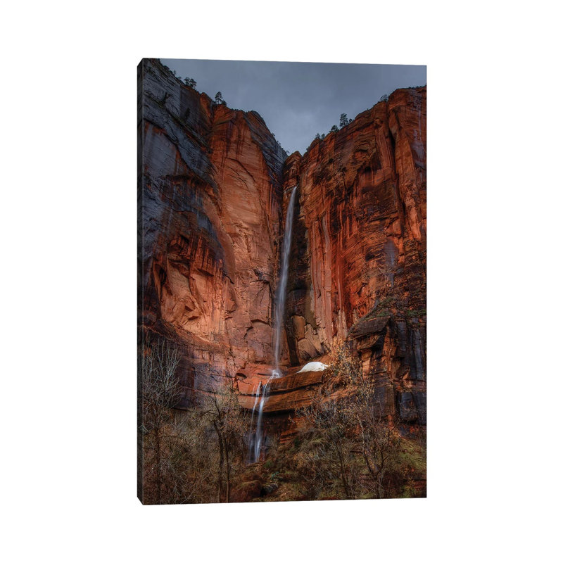 Waterfall Beauty At Zion by Bill Sherrell - Wrapped Canvas Print, 20.32 cm H x 30.48 cm W