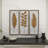 Metal Framed 3D Leaf Home Wall Decor with Distressed Wood Backing