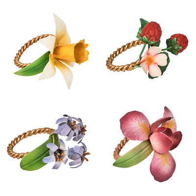 Meadow Walk Floral Napkin Ring Assorted Set - Multi
