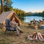 Lit de camping pliant et rembourré 3 en 1 avec matelas épais et confortable pour la randonnée en plein air