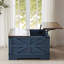 Ensemble de 3 tables basses et tables de chevet bleues avec charge USB pour salon, table basse et 2 tables de bout, bleu-832102238-832102210