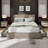 Bed Frame Queen Size Platform Bed with 4 Storage Drawers Upholstered Corduroy Channel Tufted Headboard Bed Frame with Strong Wooden Slat Support No Box Spring Needed Brown-1346695801-1346695802