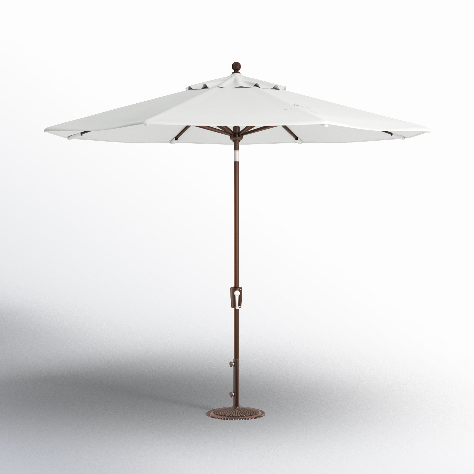 Canela 108'' Market Olefin Umbrella, Bronze, White Sunbrella®
