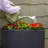3-Section Wicker Planter Box - Black
