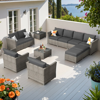 Koyno 10 - Person Patio Conversation Set with Cushions