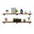60" Industrial Rustic Wood Wall Shelf - Real Wooden Shelving - 2 Set-1249122939