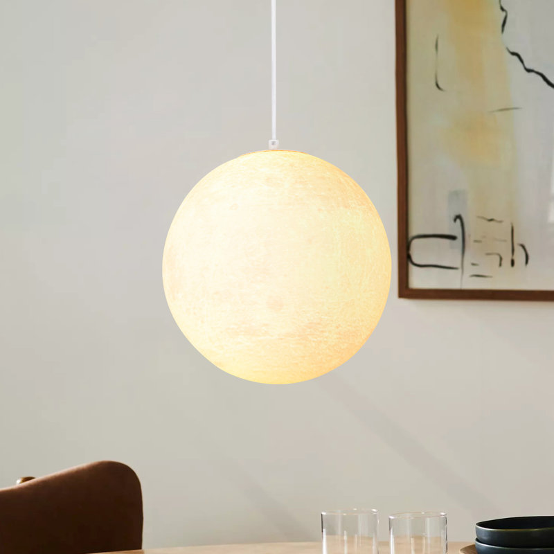 Luminaire suspendu sphère 1 lumière Cloud-Glow Moon pour chambre à coucher
