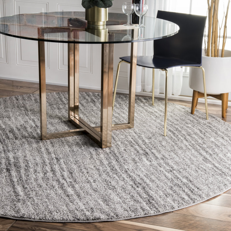 Artimas Abstract Transitional Performance Gray Rug, Round 7'6"