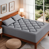 Medium Dual Layer 2-in-1 total 4" Memory Foam Mattress Topper With 8-21" Deep Pocket Cooling Mattress Pad, Designed For Back Pain Relief
