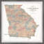 State of Georgia Vintage Map II - cadre photo, impression sur papier-891767108