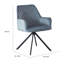 Chaise de bureau moderne, base en métal capitonnée losange bleu noir