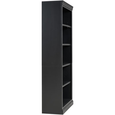 83.4" Tall Wood Bookcase With , 5 Adjustable Shelves For Books//Movies, Black Modern Storage Office/Living Room Led, /Books/Movies, Living Room/Work Area