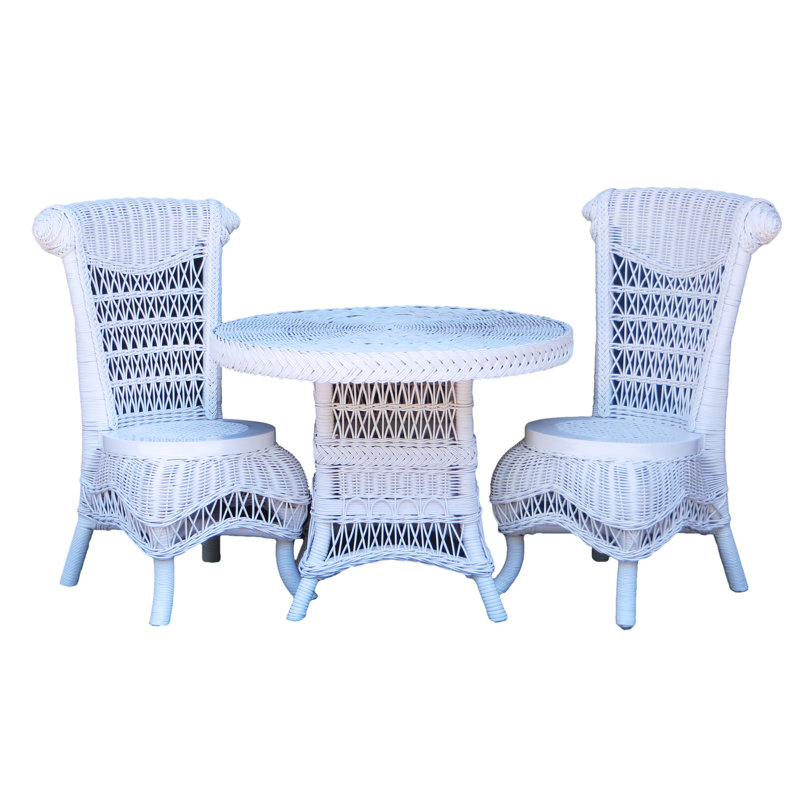 Glick Kids 3 Piece Solid Wood and Chair Set, White