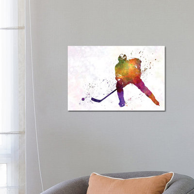 «Hockey Skater V» par Paul Rommer, reproduction d'art sur toile tendue