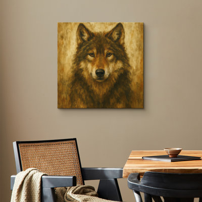 Majestic Wolf Portrait Wildlife Animal Wall Decor – Pictures Framed Canvas Print Wall Art