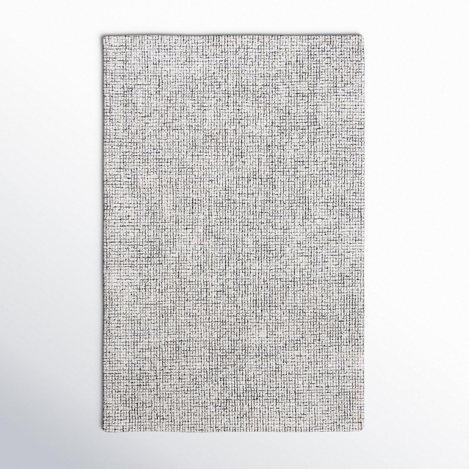 Rowe Ivory Black Hand-Tufted Checkered Rug, Rectangle 6' x 9'