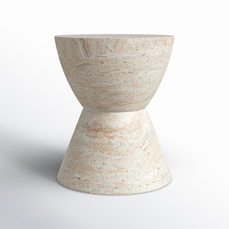Tyche Northrup Concrete Side Table, Travertine